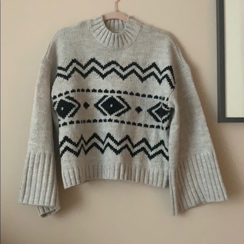 Cupcakes and Cashmere cropped intarsia sweater, size small